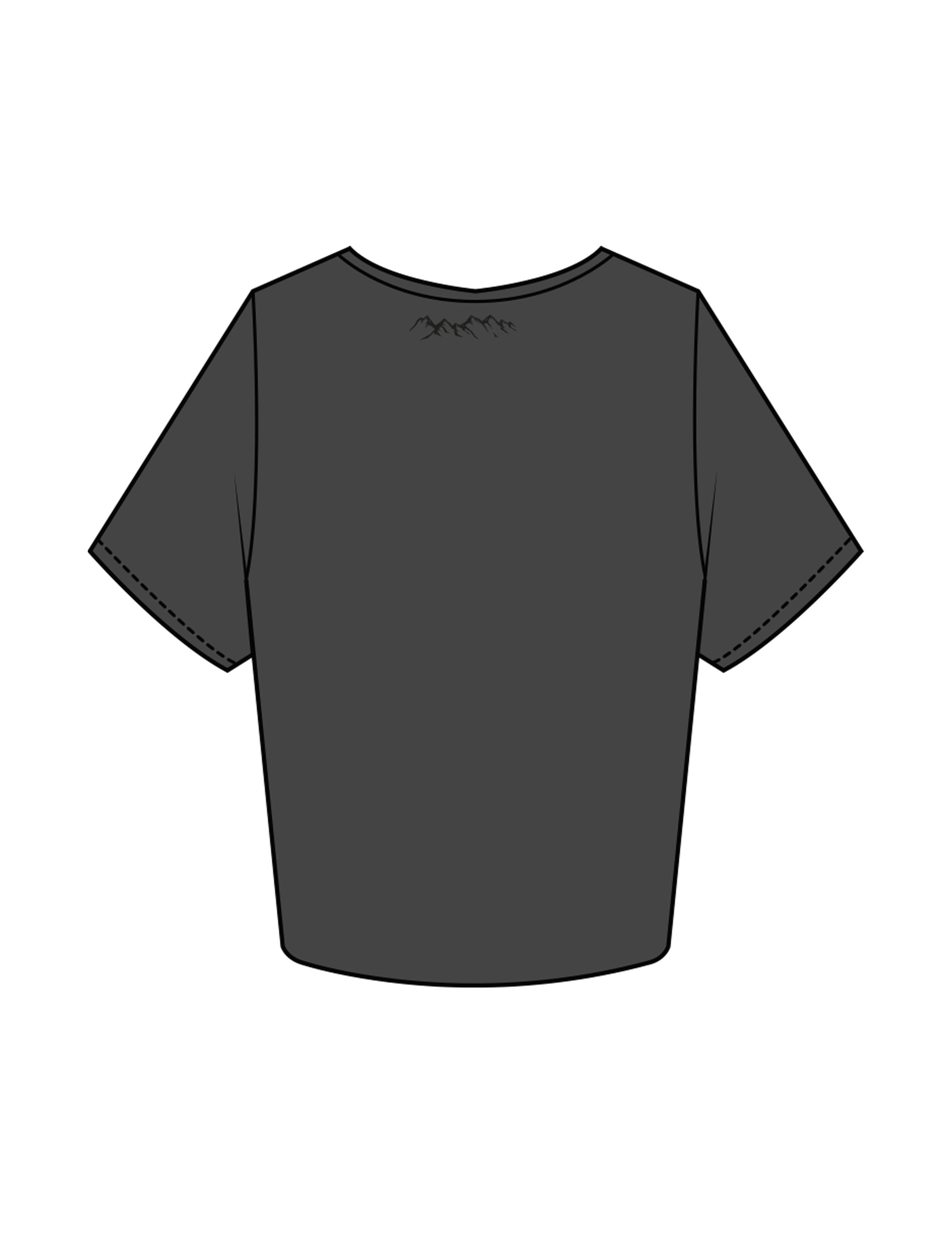 The Crop Tee - Charcoal - HIIT Performance - Left Chest Stacked & Back Neckline - Printed - Tone on Tone