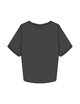 The Crop Tee - Charcoal - HIIT Performance - Left Chest Stacked & Back Neckline - Printed - Tone on Tone
