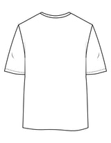 The Womens Oversized Tee - White - Tremble - Center Chest & Left Sleeve - Printed - Full Color