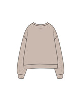 The Womens Crewneck - Bone - Pure Movement - Right Sleeve & Back Neckline - Tone on Tone