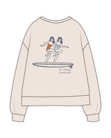 The Recycled Womens Crewneck - Polar - B Long Pilates - Center Back Image - Printed - Full Color