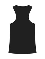 The Crop Muscle Racerback - Black - XPLOREFIT - Center Chest Stacked - Printed - White