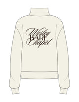 The Womens 1/4 Zip - Off White - Bare Studios - Left Chest Stacked & Back Stacked "WESLEY" - Printed - Brown
