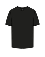 The Mens Tee - Black - Grove Pilates - Center Chest Stacked & Back Neckline - White