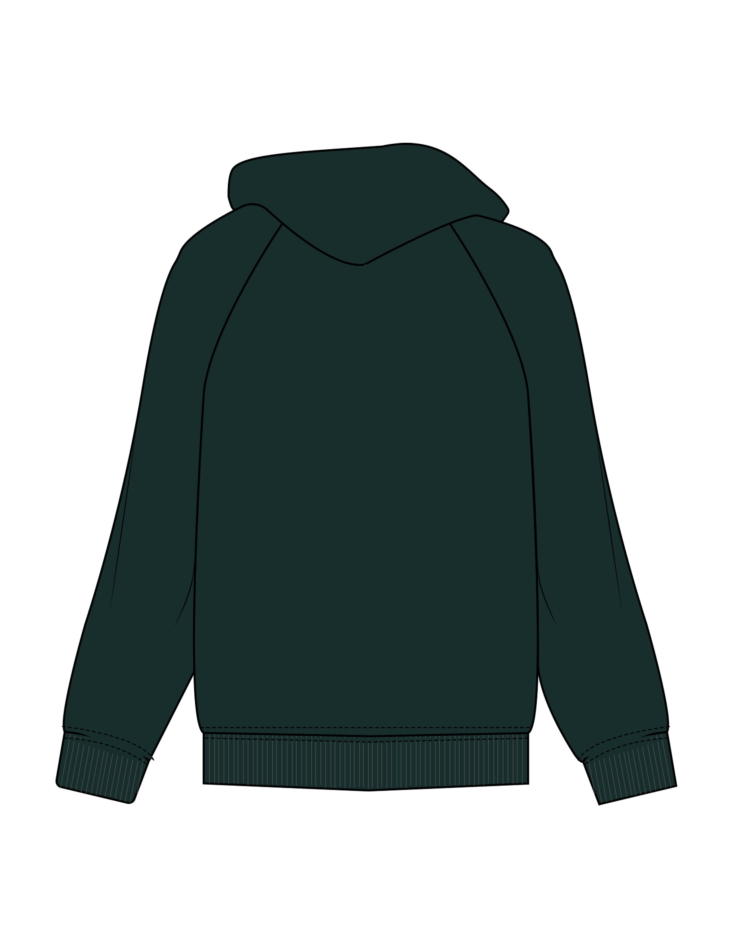 The Mens Hoodie - Pine Green - ZENERGY CYCLING - Center Chest Stacked - Embroidered - Tone on Tone