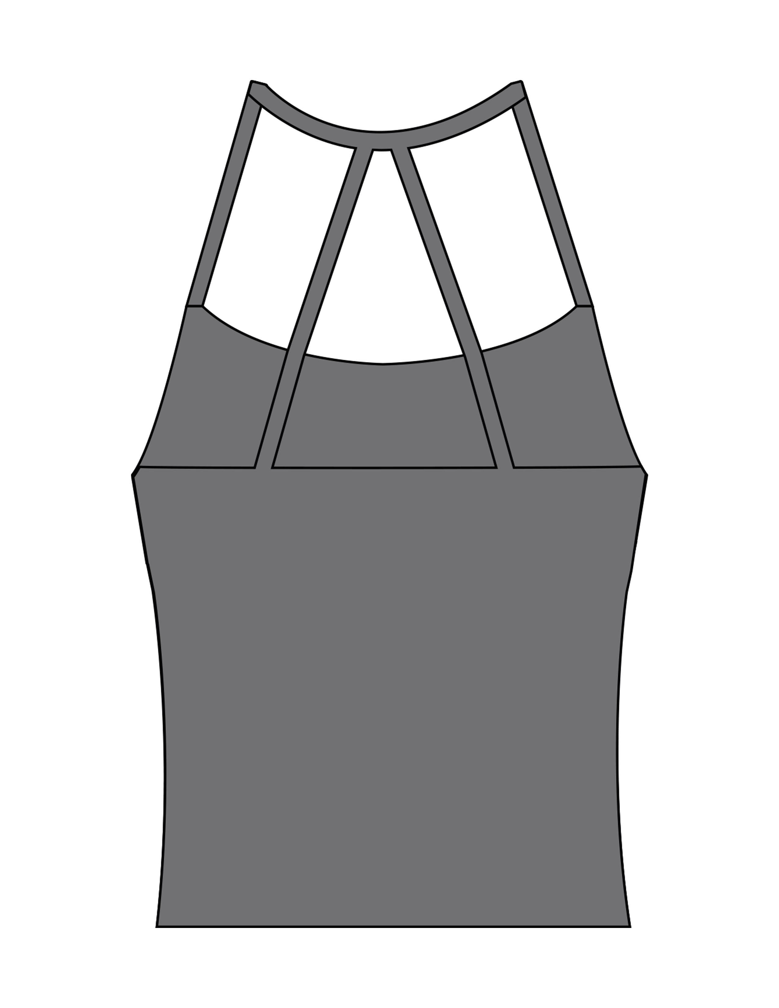 The Womens Sporty Tank - Grey - Form Charleston - Center Chest Stacked - Printed - Black