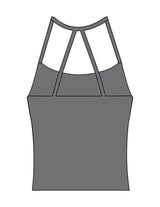 The Womens Sporty Tank - Grey - Form Charleston - Center Chest Stacked - Printed - Black