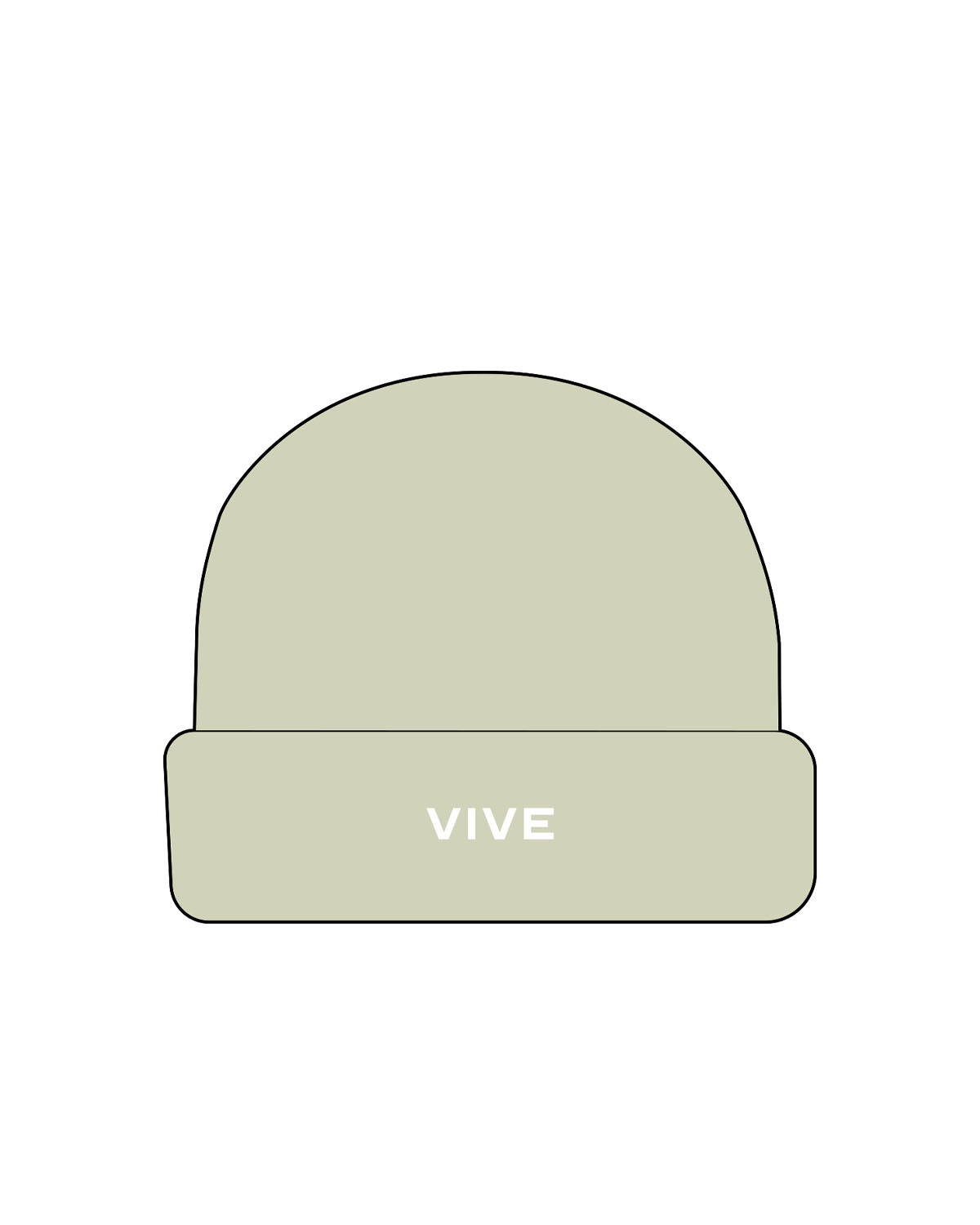The Cable Knit Beanie - Lime - Vive Cycle - Center Brim - Embroidered - White