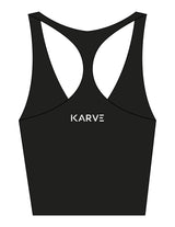 The Racer Tank - Black - Karve Lagree Fit - Center Back - Printed - White