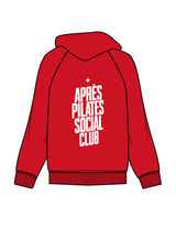 The Half Zip Hoodie - Red - LA FORME PILATES - Left Sleeve Embroidered & Back Stacked Printed - White