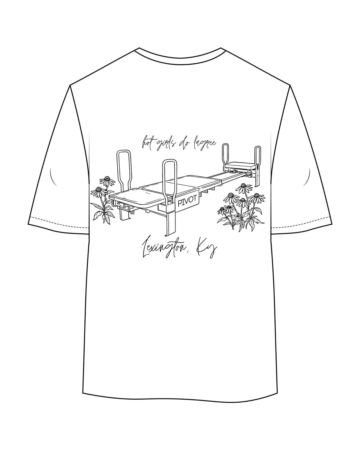 The Womens Oversized Tee - White - Pivot - ALS - Left Chest Stacked & Back Image Stacked - Printed - Black