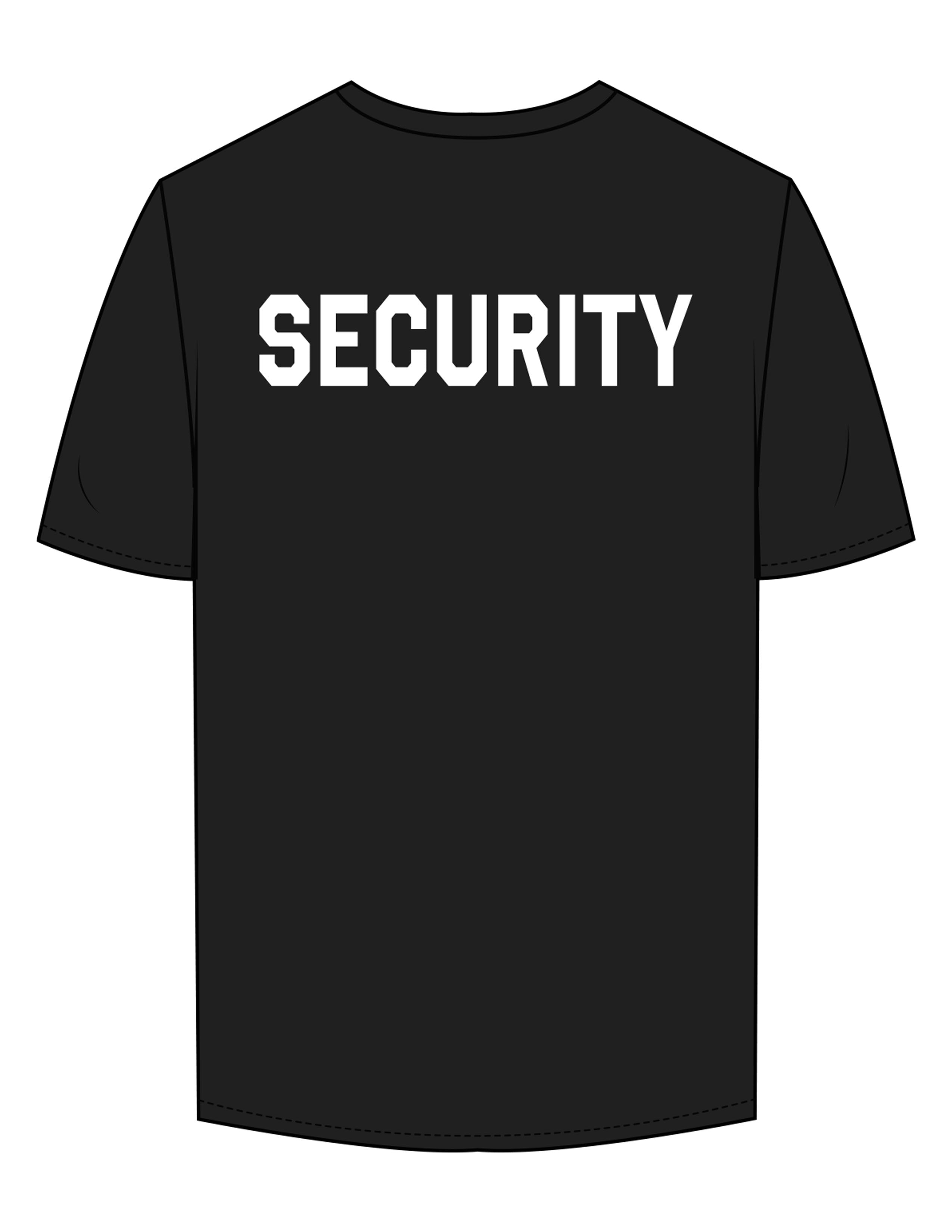 The Mens Tee - Black - Anthem Church - Left Chest Stacked & Center Back "SECURITY" - Printed - White
