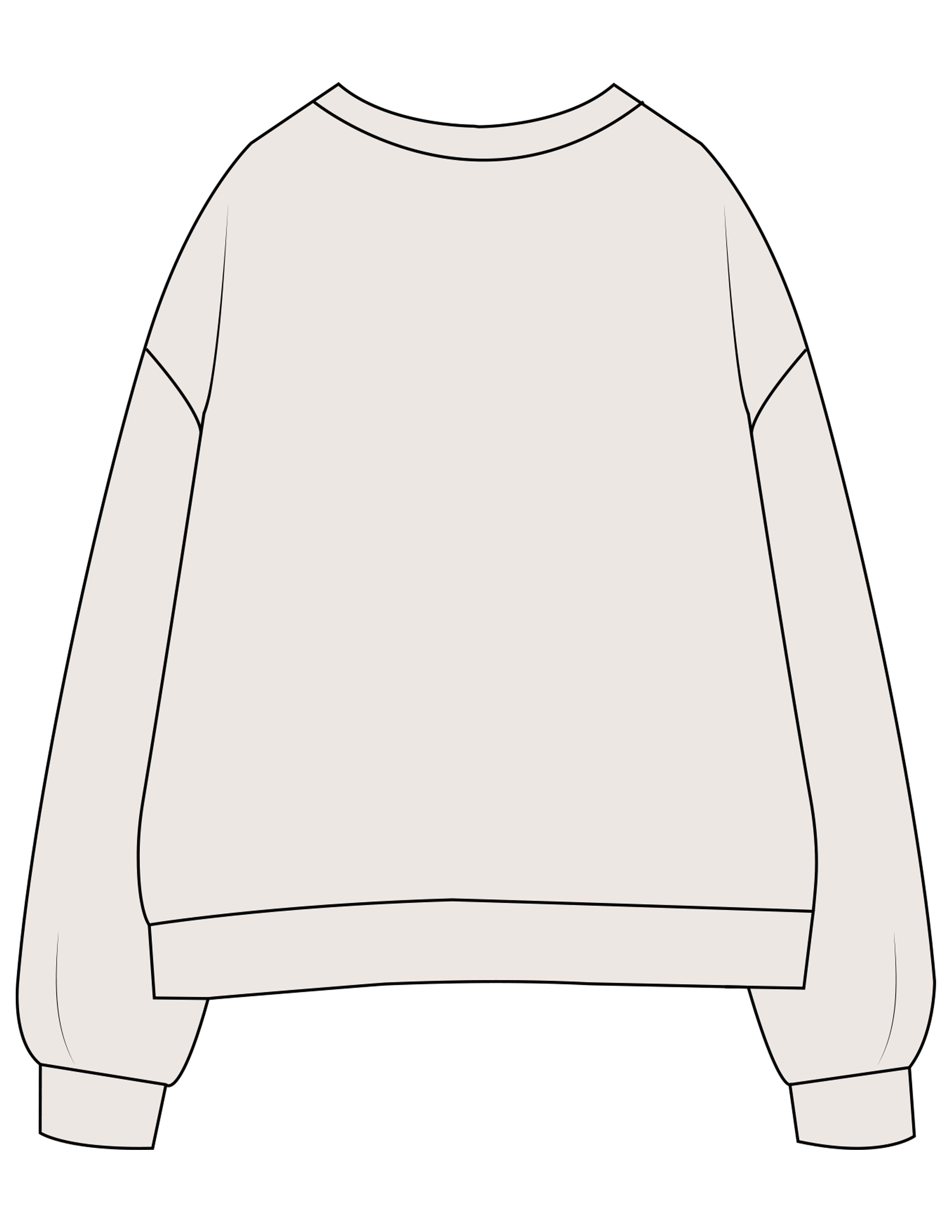 The Womens Crewneck - Bone - KORLATES FITNESS - Center Chest "KORLATES" - Printed - Full Color