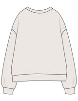The Womens Crewneck - Bone - KORLATES FITNESS - Center Chest "KORLATES" - Printed - Full Color
