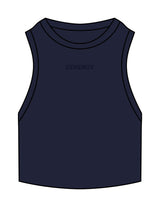 The Ribbed Crop Tank - Navy - ZENERGY CYCLING - Center Chest - EMB - Tone on Tone