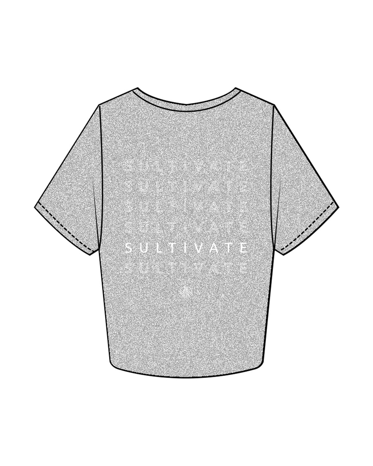 The Crop Tee - Heather - Sultivate - Center Chest & Center Back Logo - Printed - White