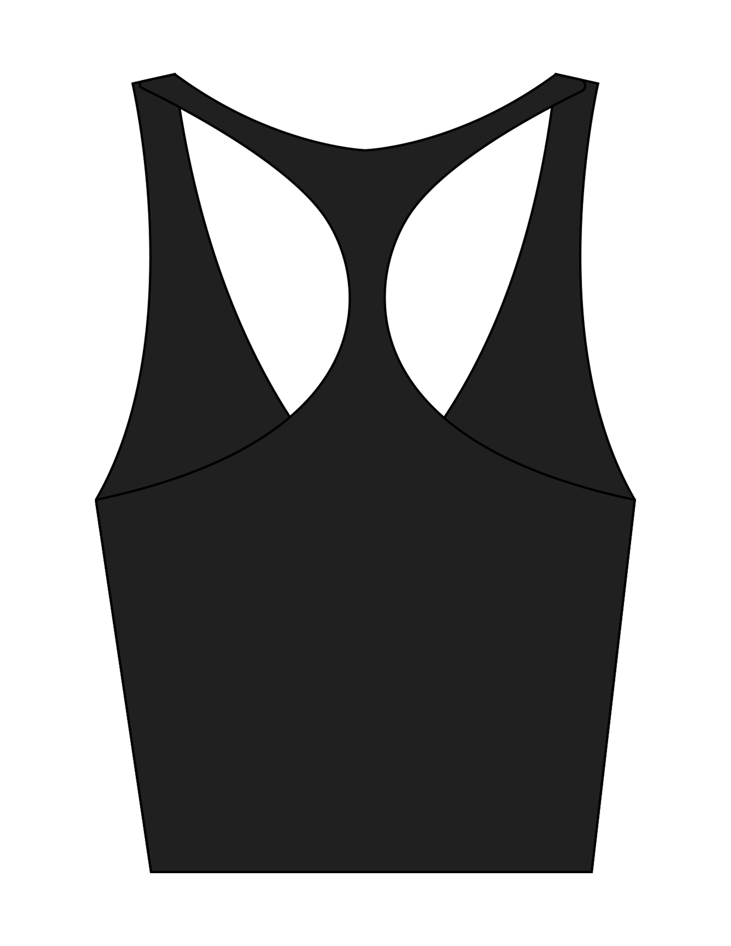 The Racer Tank - Black - Sultivate - Center Chest - Printed - Light Gray
