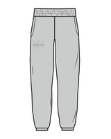 The Womens Sweatpants - Storm - Onyx Fit - Right Thigh - Tone on Tone