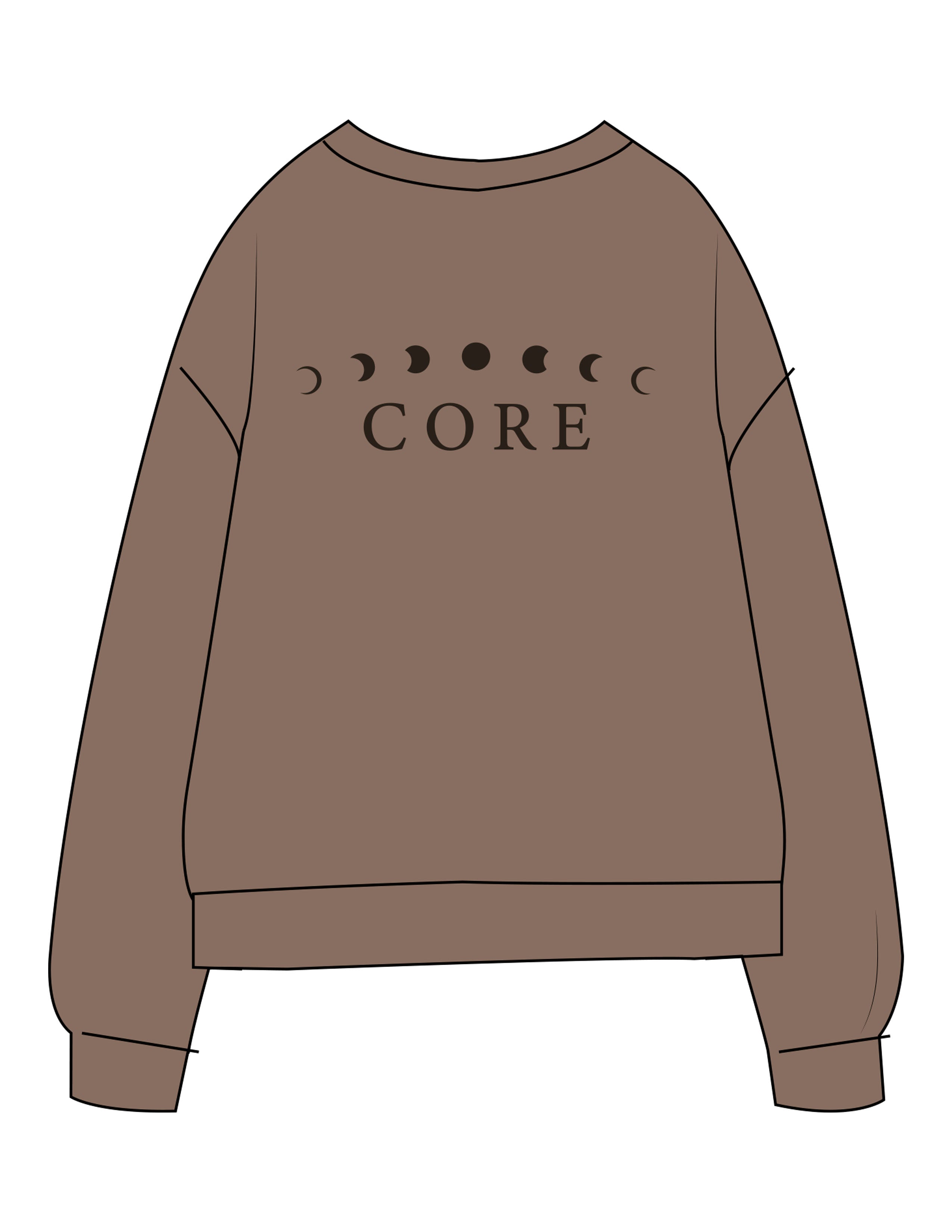 The Midweight Unisex Crewneck - Washed Sandstone - Core Crown Point - Left Chest & Back Stacked - Printed - Espresso