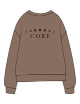 The Midweight Unisex Crewneck - Washed Sandstone - Core Crown Point - Left Chest & Back Stacked - Printed - Espresso