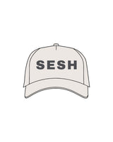 The Foam Trucker Hat - Bone - Sesh Studio - Center Crown "SESH" - Printed - Charcoal
