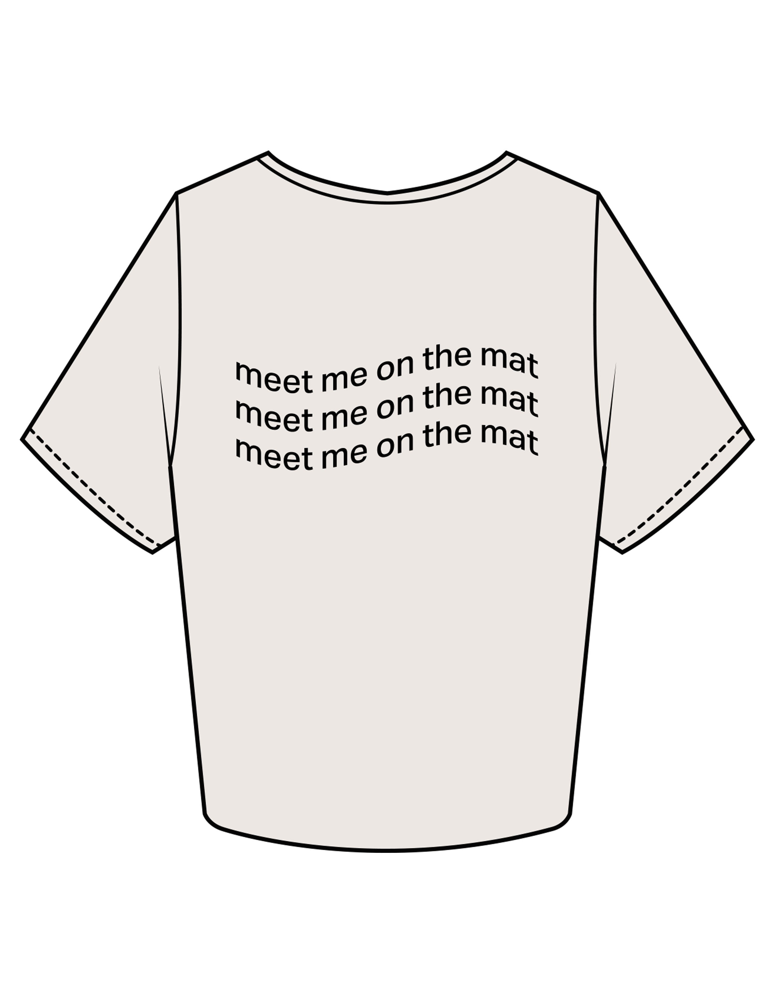The Crop Tee - Bone - Karve - Center Chest & Back Wavy Stacked - Printed - Black