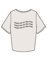 The Crop Tee - Bone - Karve - Center Chest & Back Wavy Stacked - Printed - Black