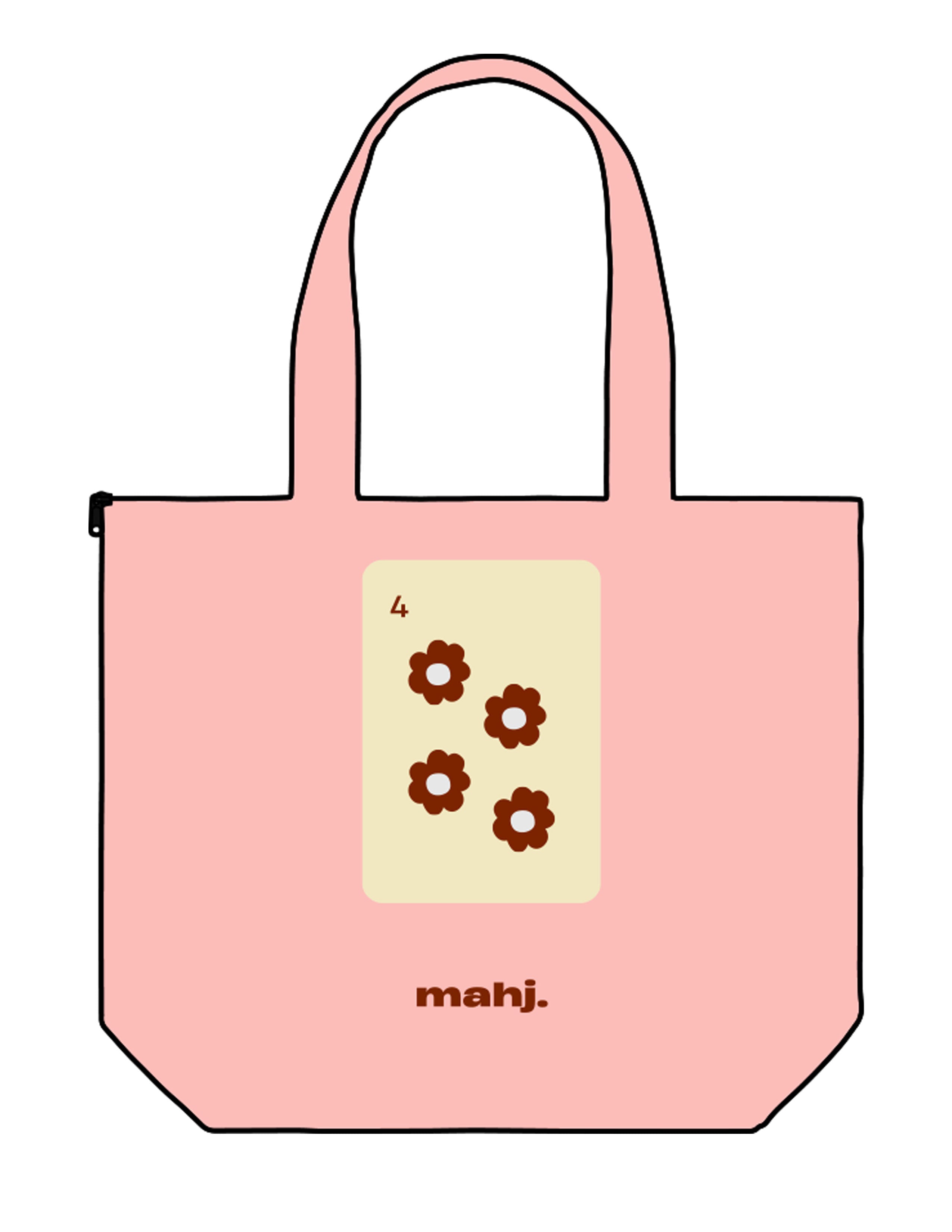 The Zipper Tote Bag - Light Pink - Barnes. The Label - Center Body - Printed - Full Color