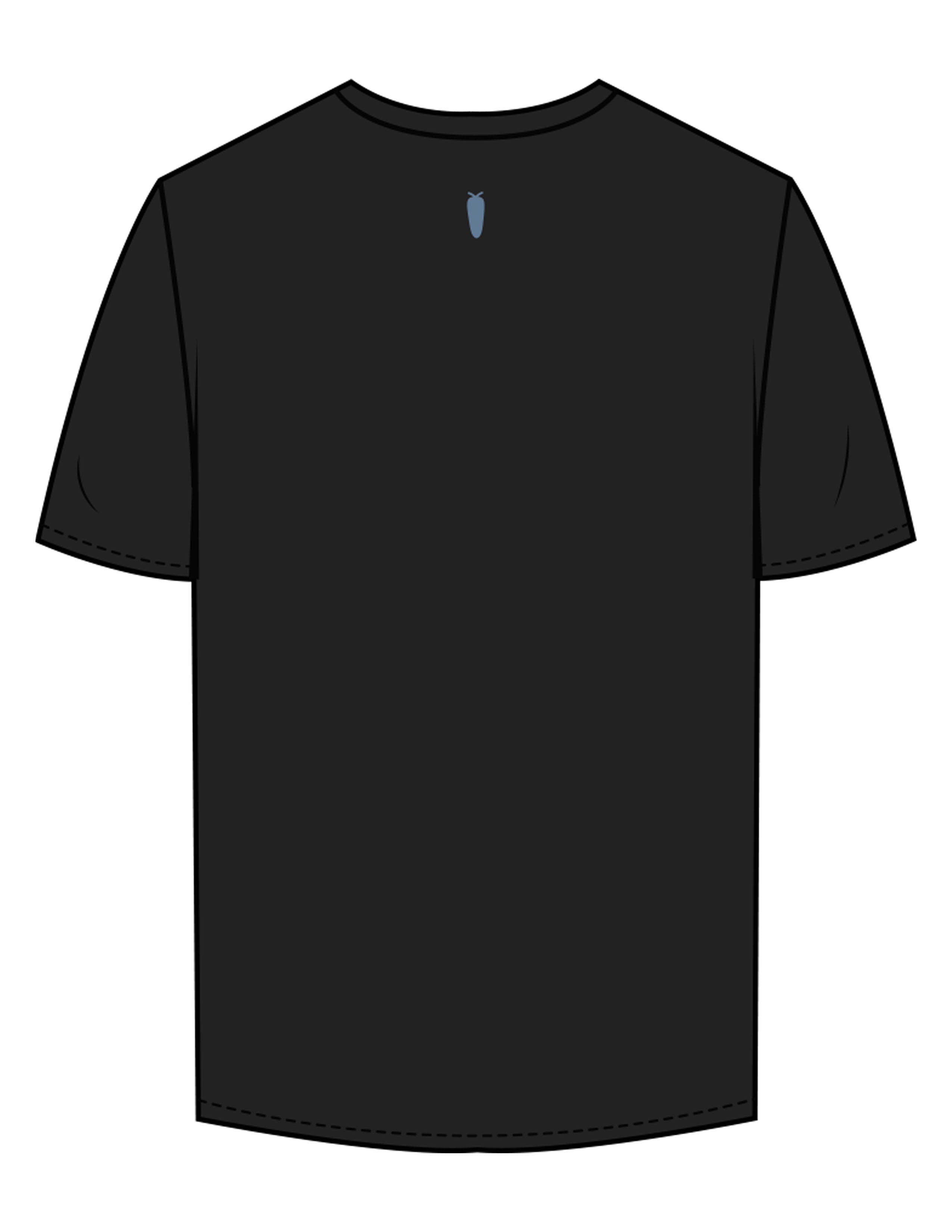 The Mens Tee - Black - BlueCarrot - Center Chest & Back Neckline - Printed - Blue