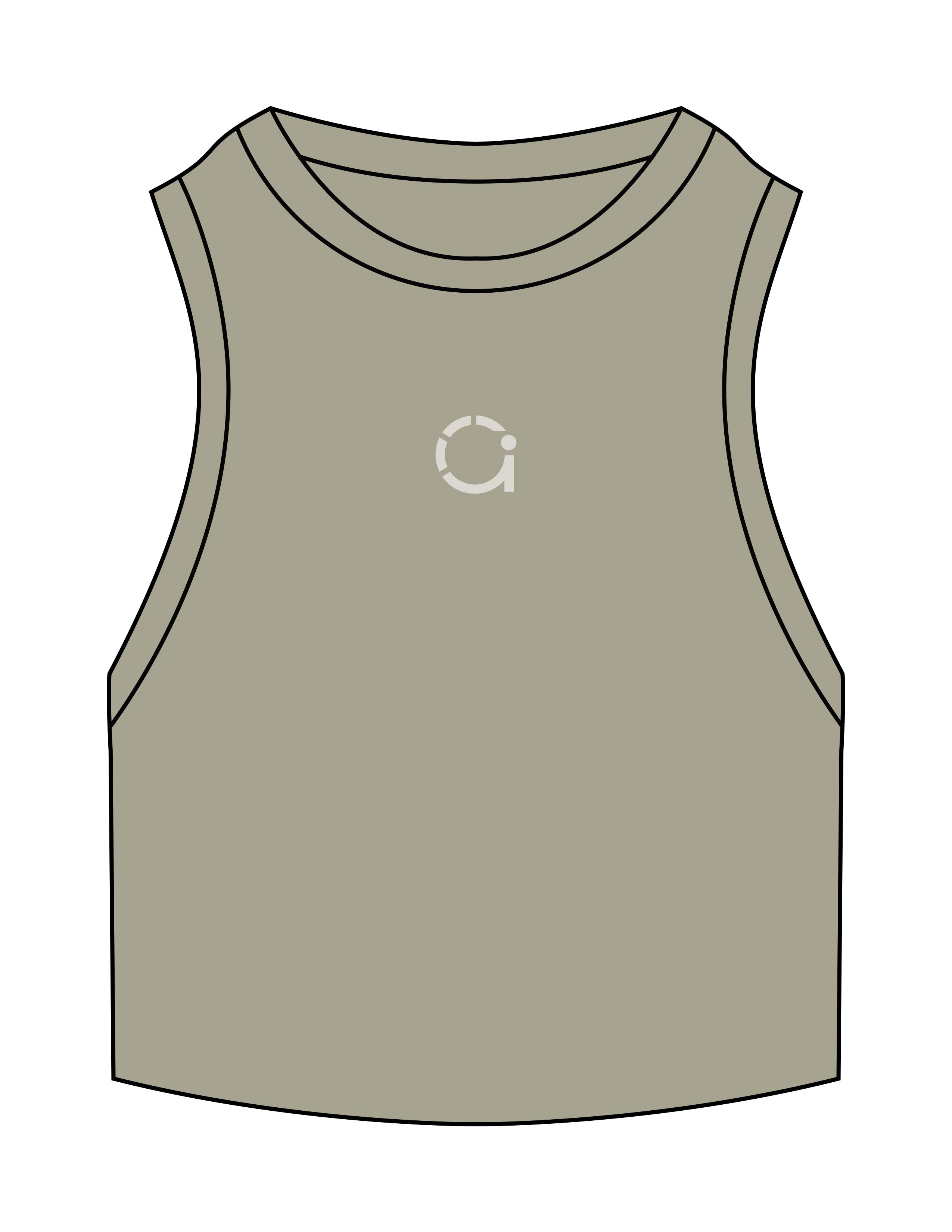 The Ribbed Crop Tank - Eucalyptus - Align Pilates Studio - Center Chest - Embroidered - Cream