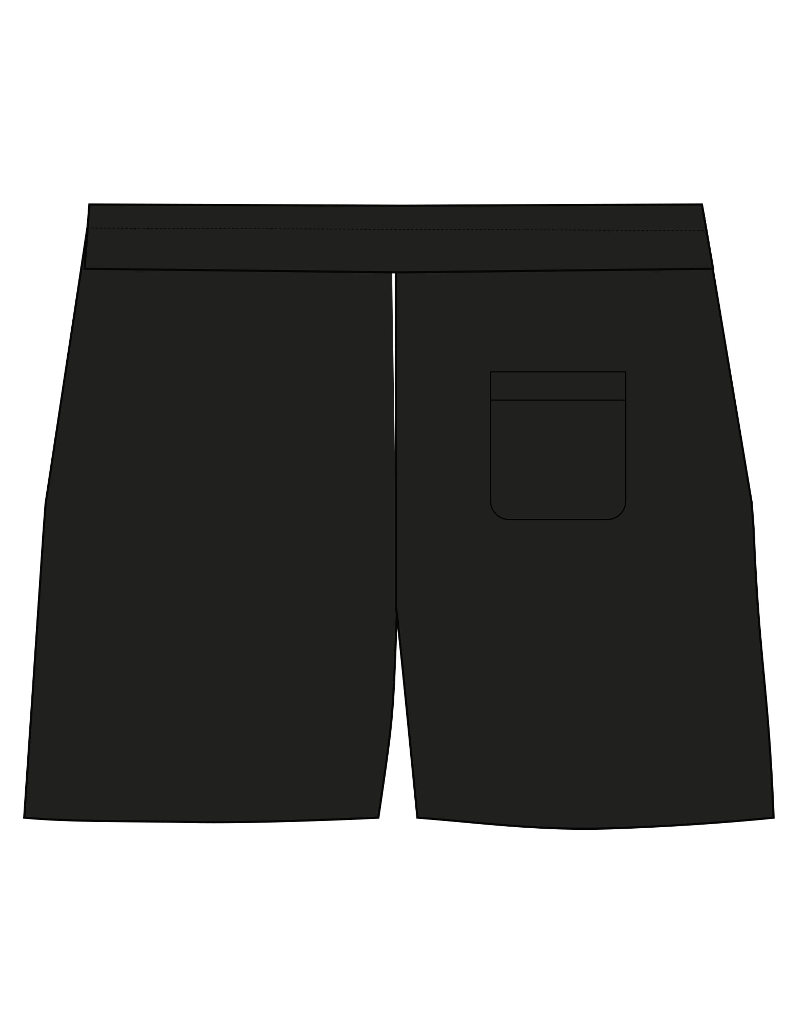 The Womens Sweat Shorts - Black - Lava - Left Leg - Printed - White