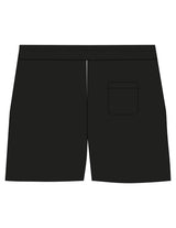The Womens Sweat Shorts - Black - Lava - Left Leg - Printed - White