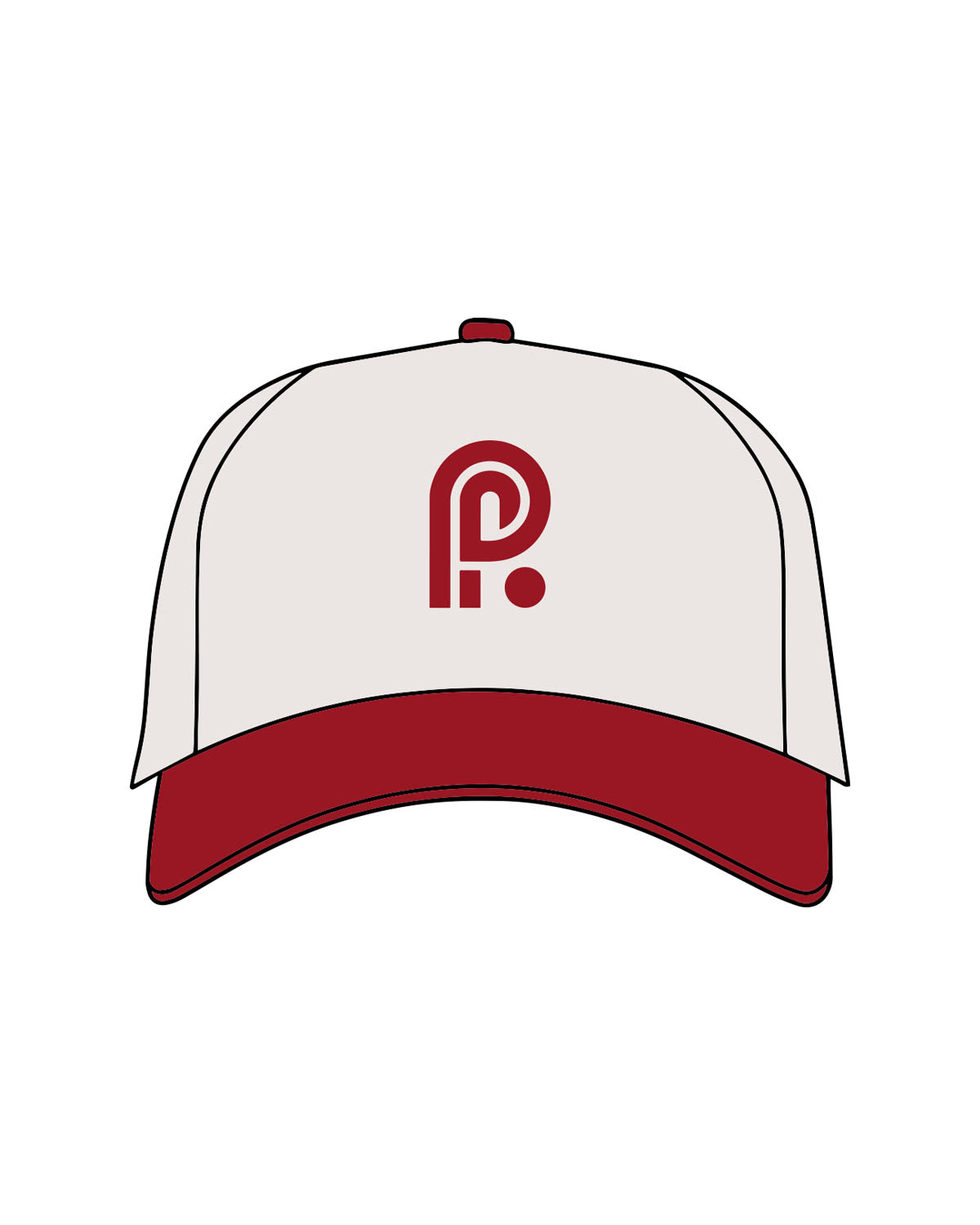 The Canvas Cap - Natural / Cardinal - PIlates Addiction - Center Crown - Embroidered - Front Puff - Cardinal