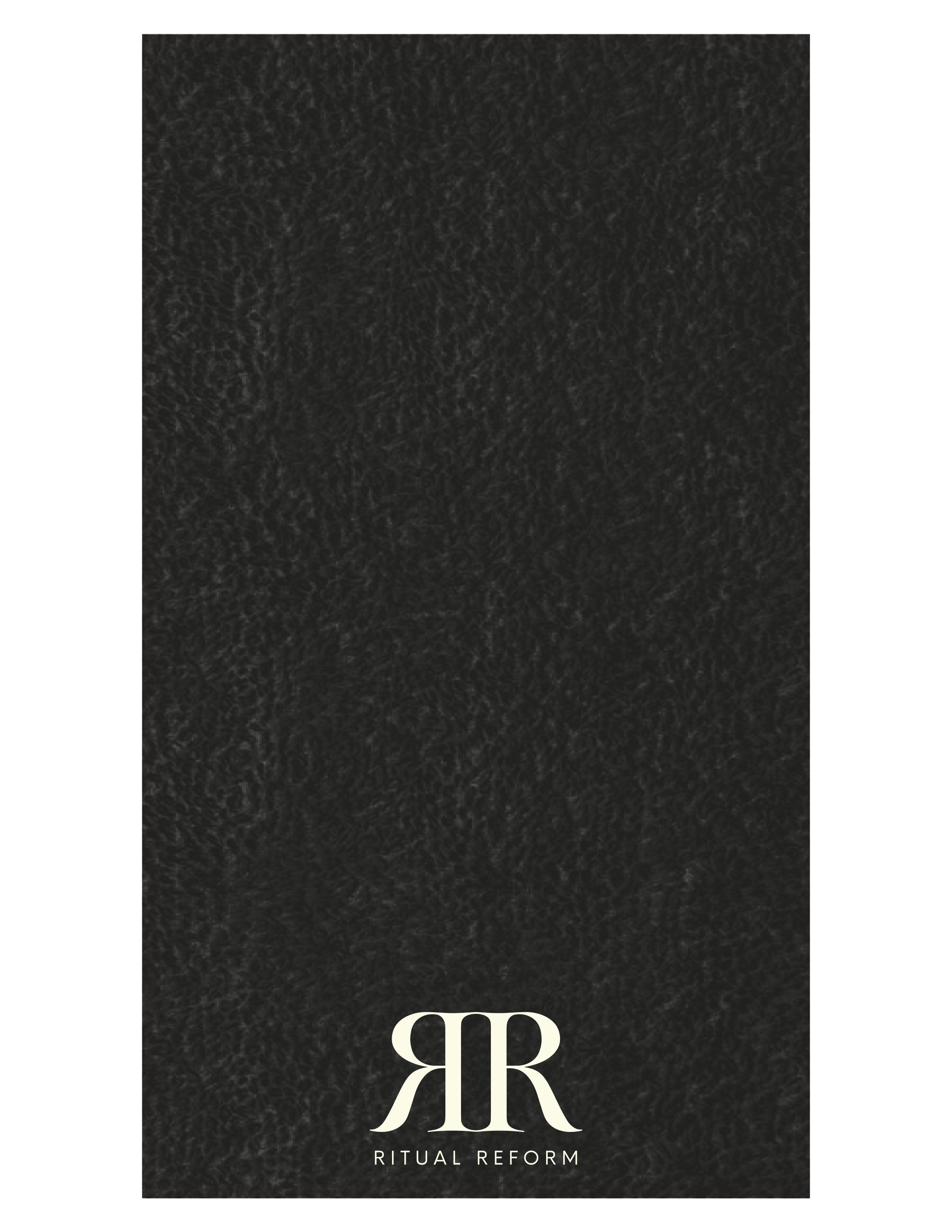 The Gym Towel - Black - Ritual Reform - Front Bottom - Embroidered - Butter - The Gym Towel Bag - Center Body Stacked - Printed - White