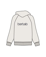 The Mens Heavyweight Hoodie - Bone - Bartab - Left Chest & Center Back - Printed - Midnight Blue