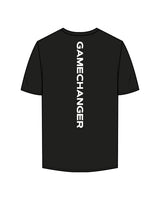 The Mens Tee - Black - Game Changer - Chest & Back - Printed - White