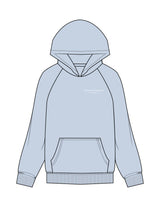 The Womens Hoodie - Powder - Berkeley Women - Left Chest Stacked Embroidered - Back Stacked Printed - White