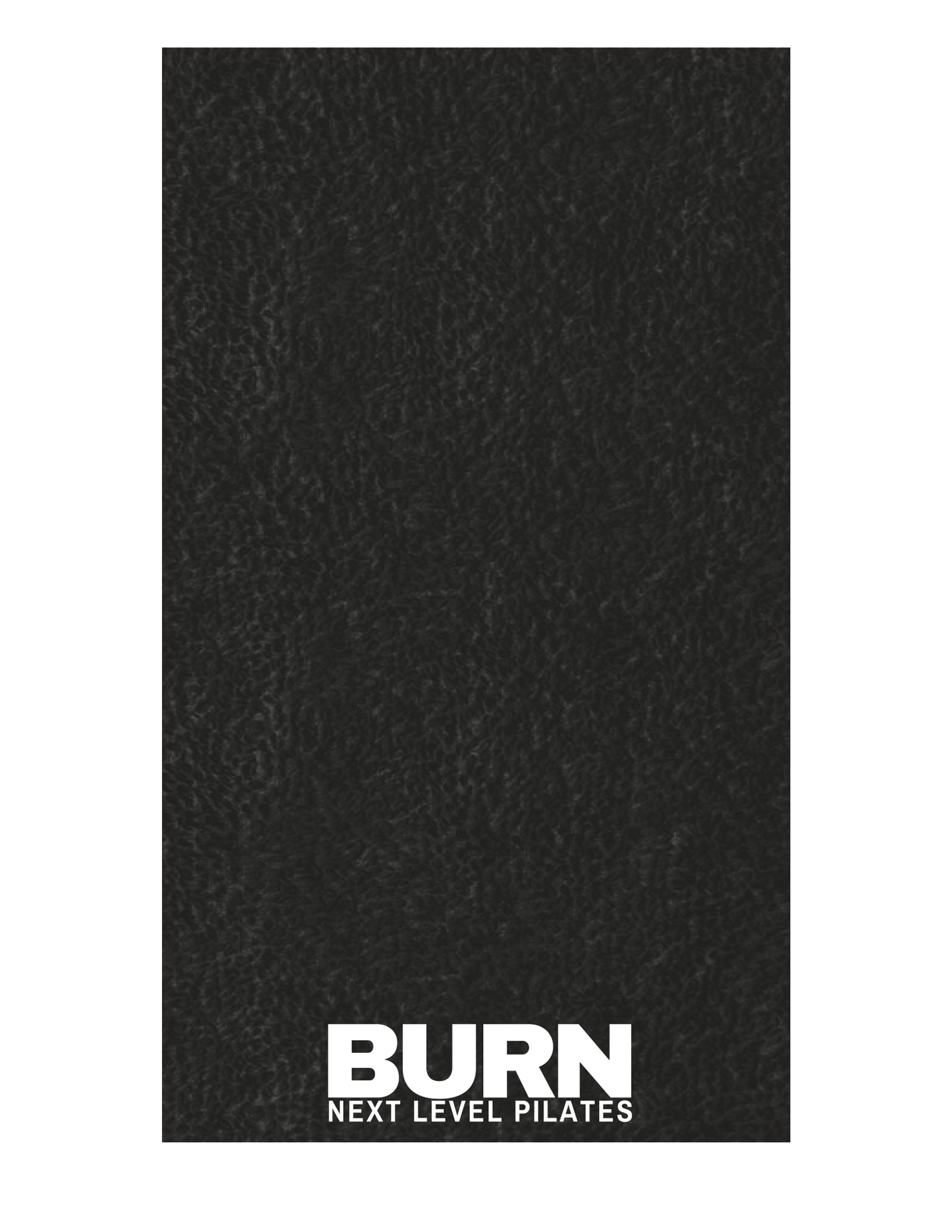 The Gym Towel - Black - Burn Next Level - Front Bottom Stacked - Embroidered - White - The Gym Towel Bag - Black - Center Body - Printed - White