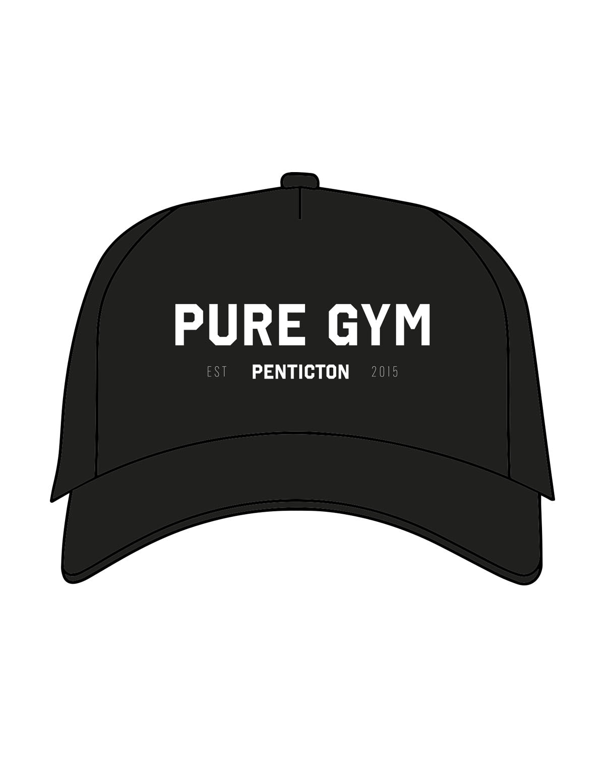 The Foam Trucker - Black - Pure Movement - Center Crown Stacked - Printed - White