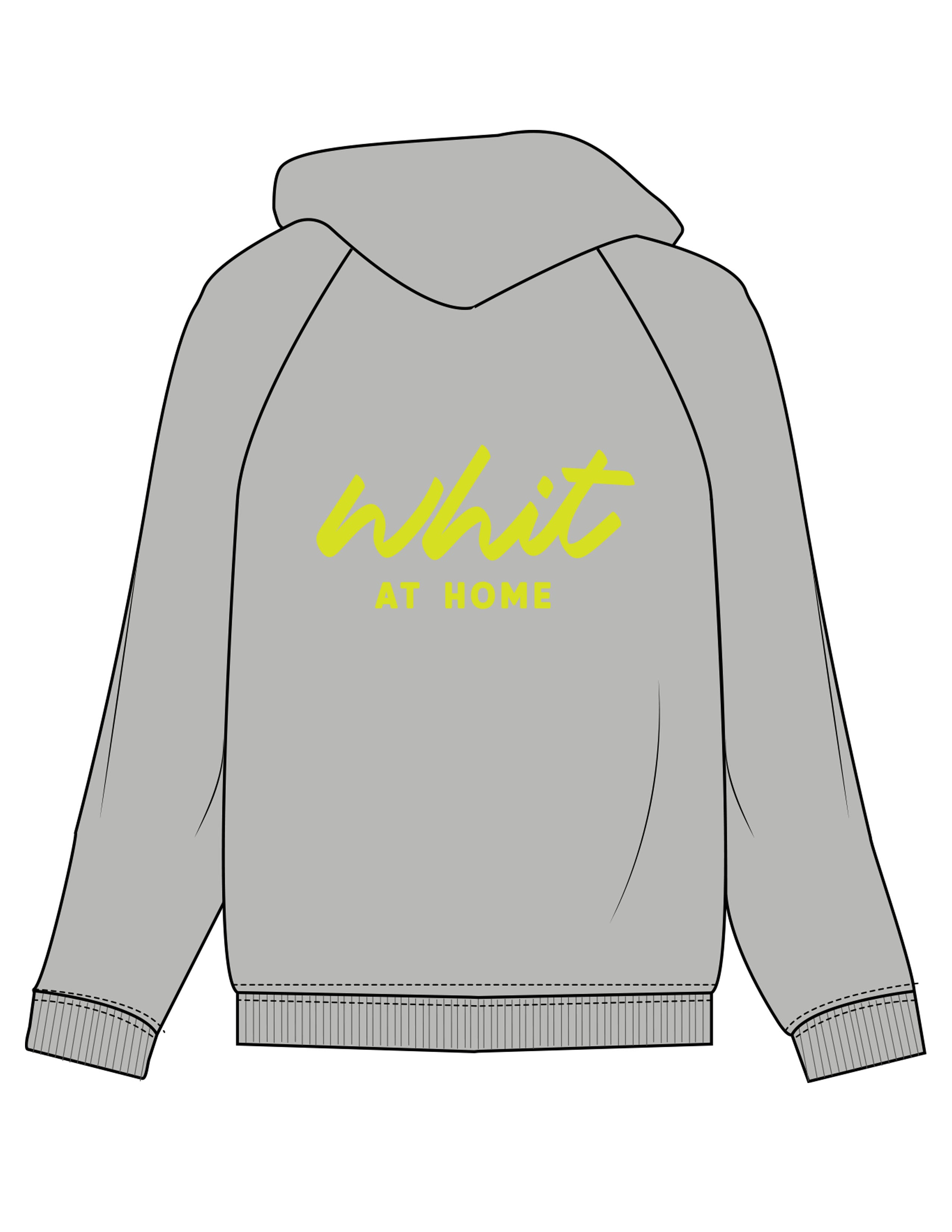 The Recycled Unisex Zip Hoodie - Heather - Whit At Home - Left Chest & Back Stacked - Printed - Lime