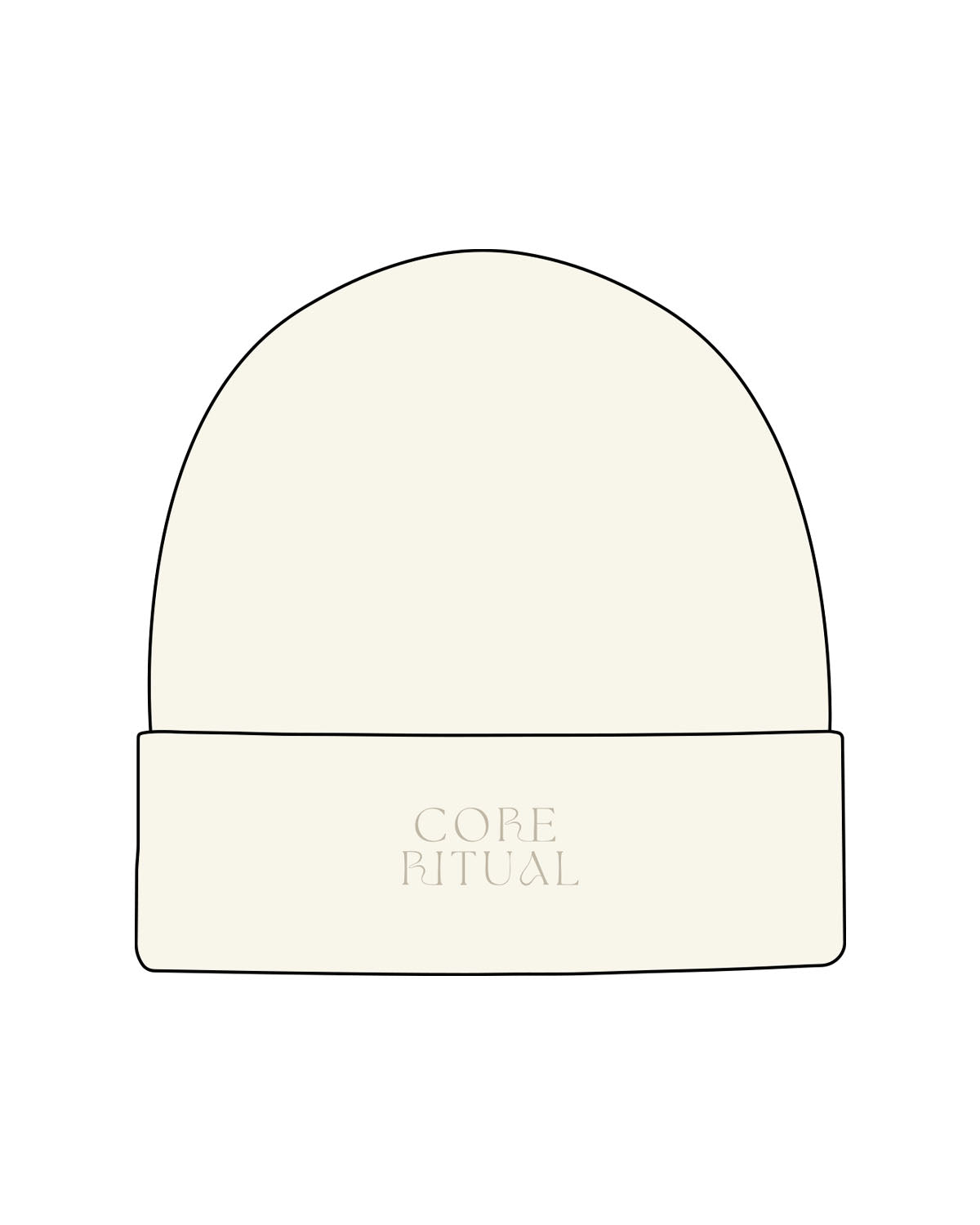 The Beanie - Off White - Core Ritual - Center Brim - Embroidered - Puff - Tone on Tone