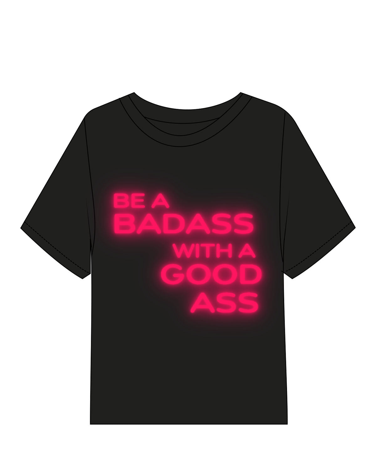 The Midweight Crop Tee - Black - 513 Lagree - Center Chest Stacked & Center Back Neckline Stacked - Printed - Full Color