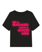 The Midweight Crop Tee - Black - 513 Lagree - Center Chest Stacked & Center Back Neckline Stacked - Printed - Full Color