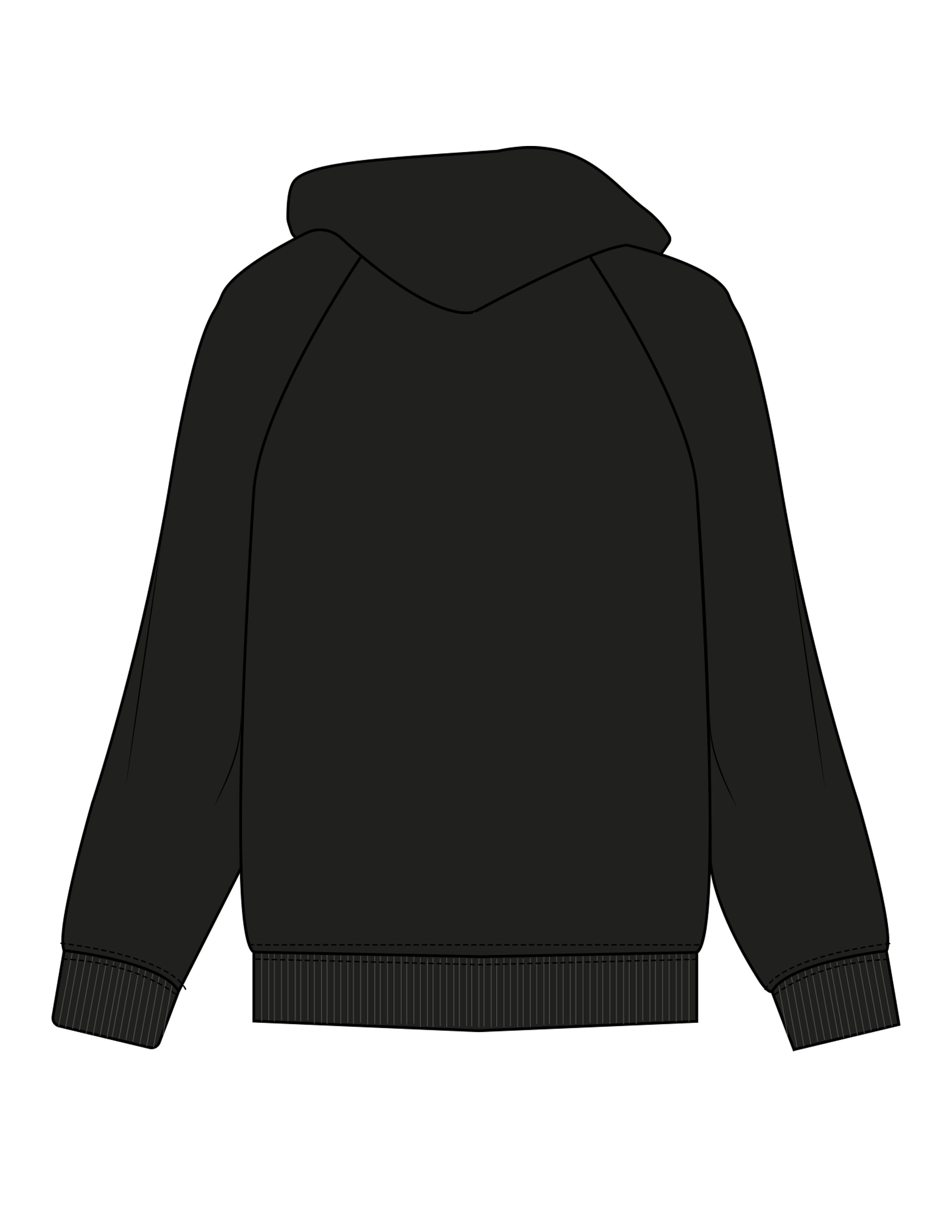 The Mens Hoodie - Black - Velvaere - Left Chest Stacked - Printed - Tone on Tone