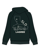 The Mens Classic Hoodie - Pine Green - Powerhouse Fitness - Front Upper Pocket & Full Back - Printed - Off White