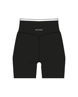 The Piped Crossover Short - Black - REFORM Pilates Studio - Center Back - Printed - White