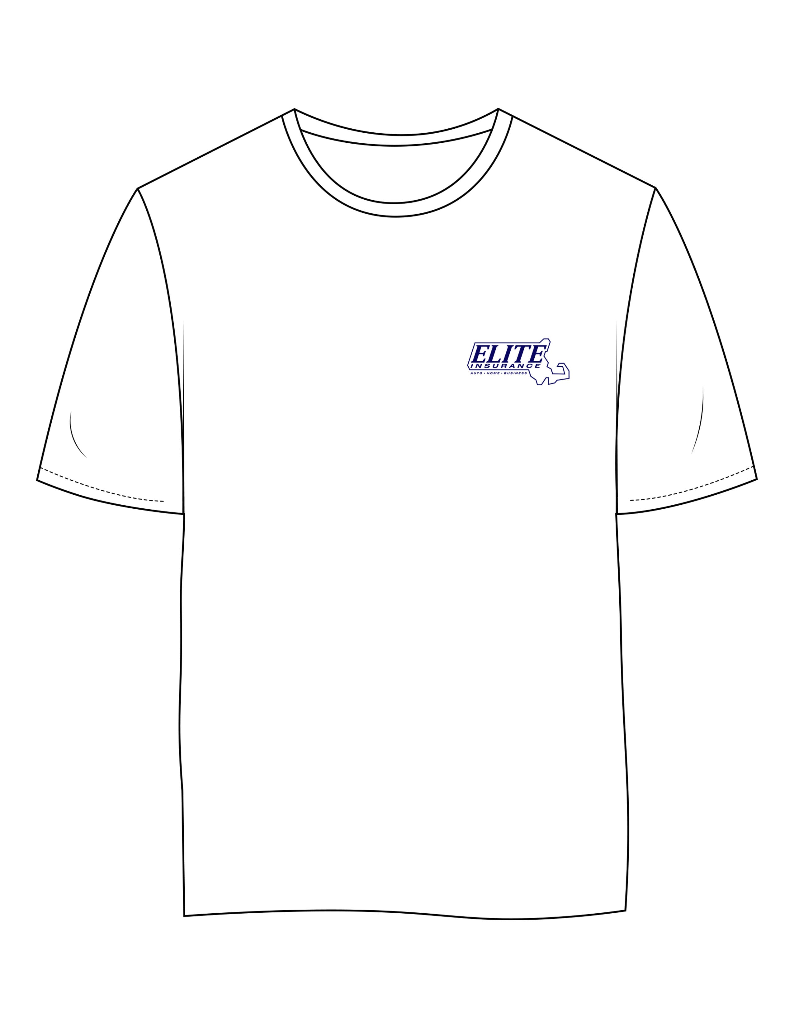 The Womens 7/8th Tee - White - Elite Insurance - Left Chest - Printed - Blue
