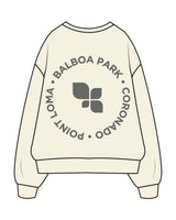 The Womens Crewneck - Butter - FIT4MOMBalboa - Left Chest & Back Center  - Charcoal