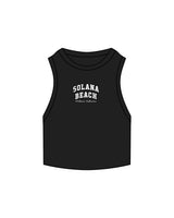 The Ribbed Crop Tank - Black - Lisel Lewis - Center Chest - Embroidered - White