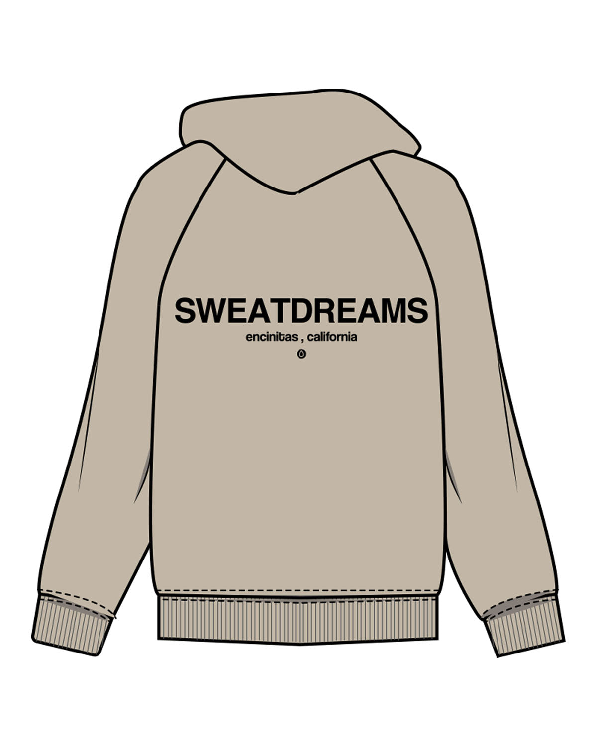 The Mens Heavyweight Hoodie - Eucalyptus - SWEATDREAMS - Left Chest & Back Stacked "ENCINITAS" - Printed - Black